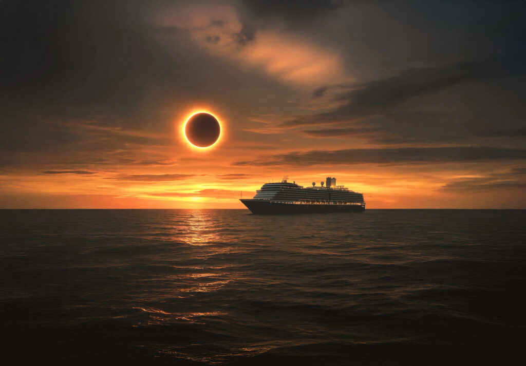 Solar eclipse at sea